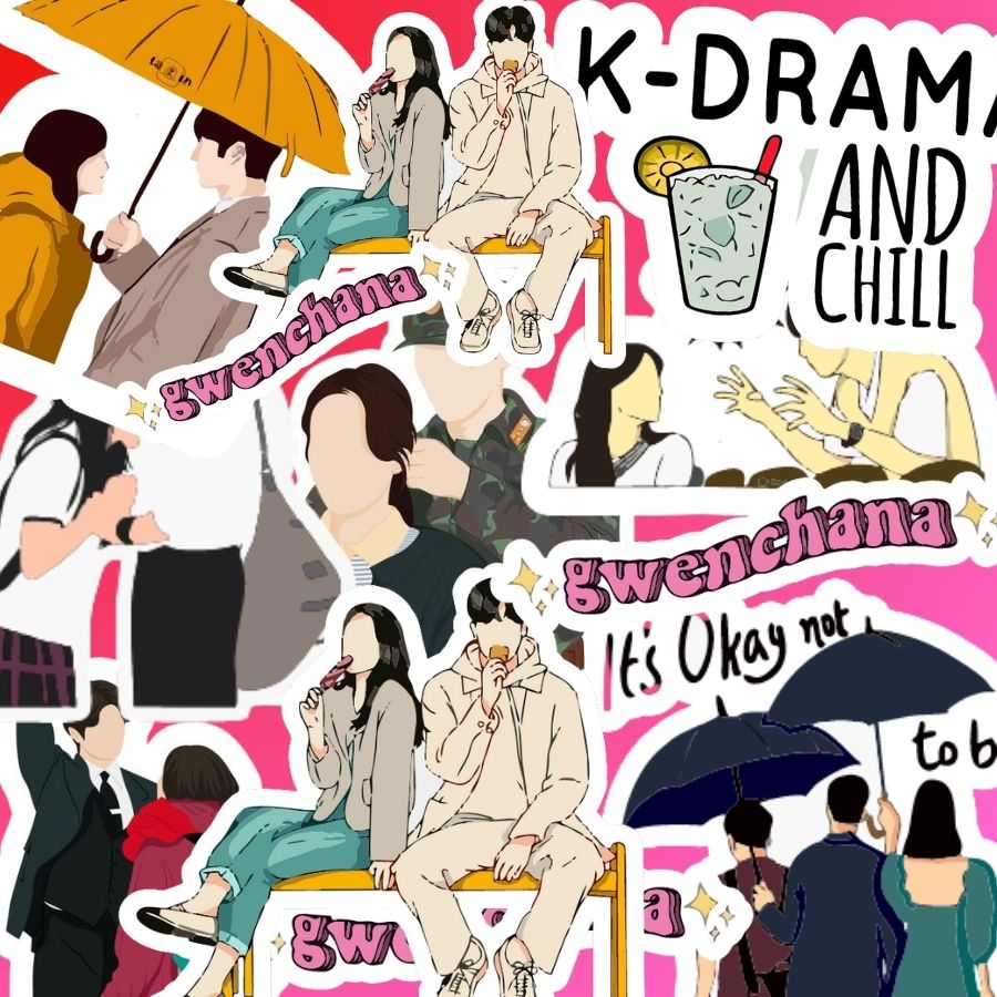 Korean Drama Stickers pack [20 Stickers]