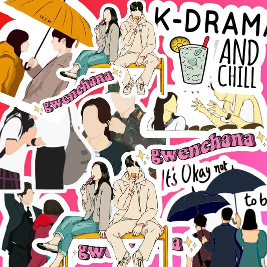 Korean Drama Stickers pack [20 Stickers]