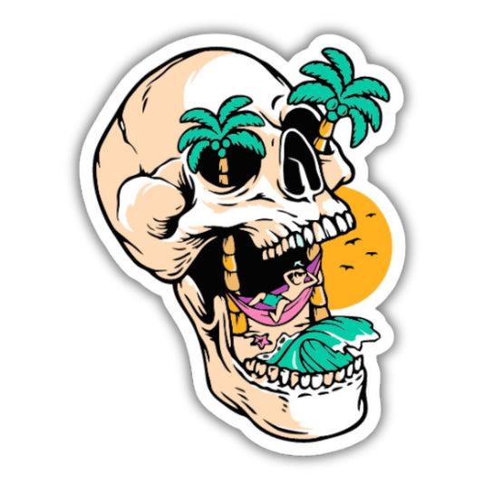 Skull with beach