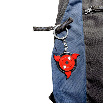 Red Eye Of Sharingan Rotating Metal Keychain