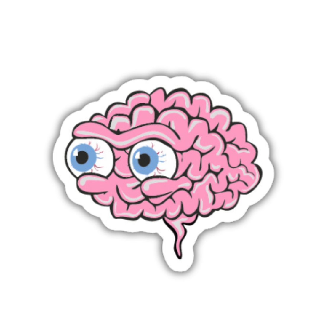 Brain with Eyes Sticker