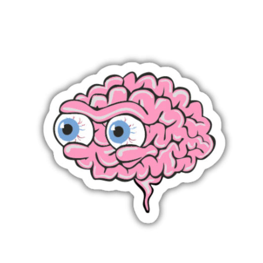 Brain with Eyes Sticker