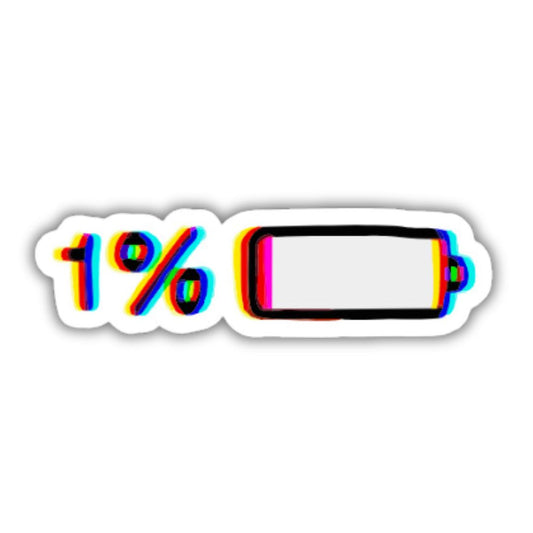 1 % Battery Sticker
